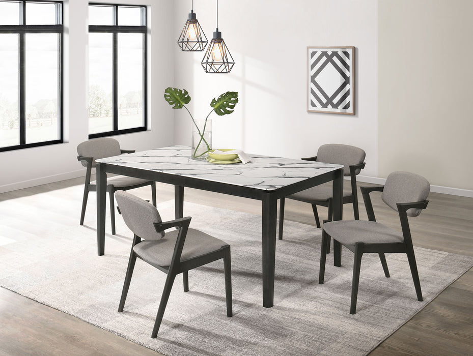 Stevie 5-piece Rectangular Dining Set White and Black image