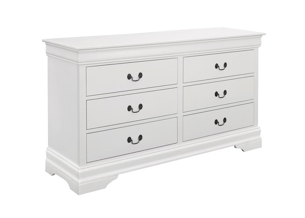 Louis Philippe 6-drawer Dresser White image