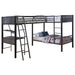 Meyers 2-piece Metal Twin Over Twin Bunk Bed Set Black and Gunmetal image