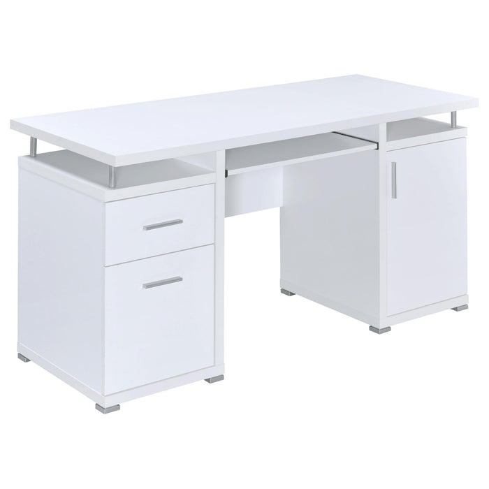 Tracy 2-drawer Computer Desk White image