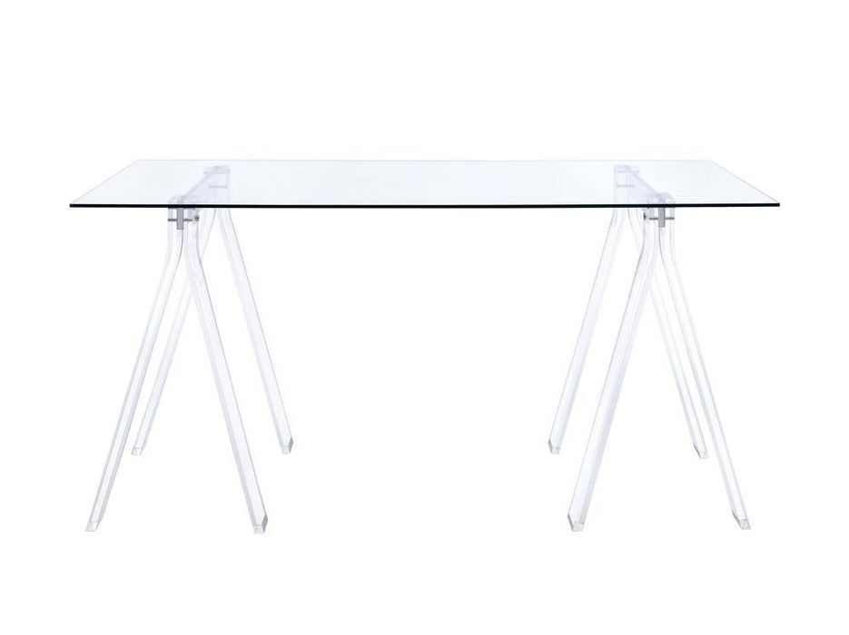 Amaturo Writing Desk with Glass Top Clear