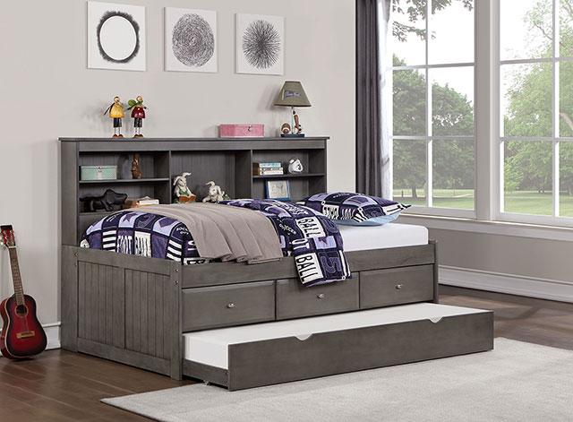 TIBALT Full DayBed w/ Trundle, Dark Gray