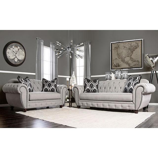 VIVIANA Gray/Black Love Seat, Gray