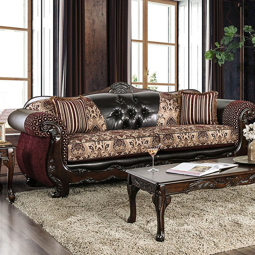 Quirino Burgundy/Dark Brown Sofa image